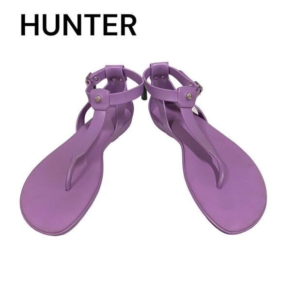 HUNTER Women's Purple T-Strap Thong Style Sandals 8 - Picture 4 of 6